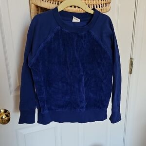 Stem Blue Crew Neck Velour Sweatshirt